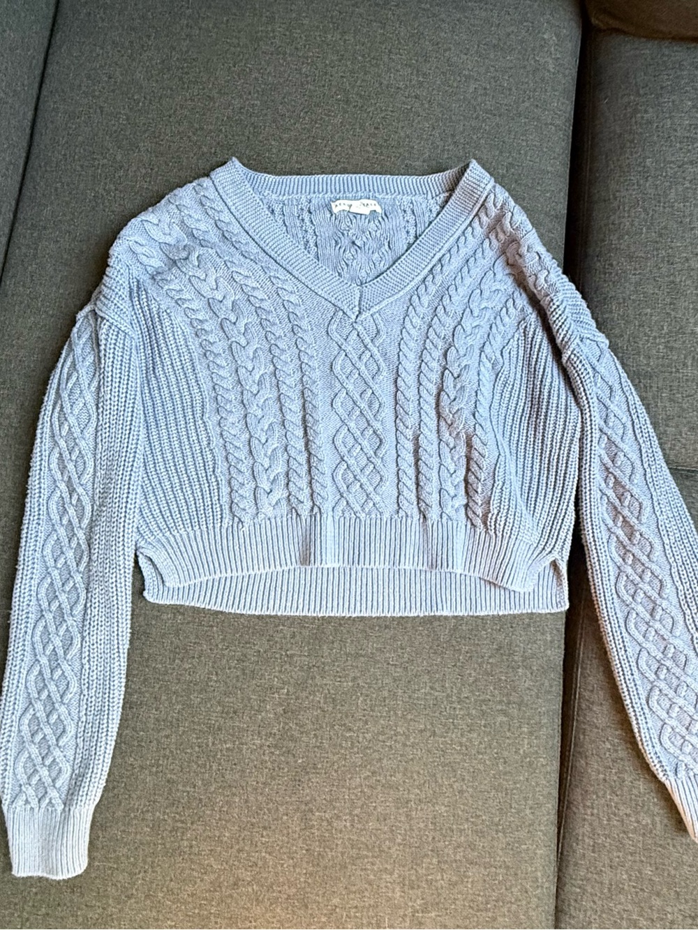 Aeropostale Cable Knit V-Neck Sweater